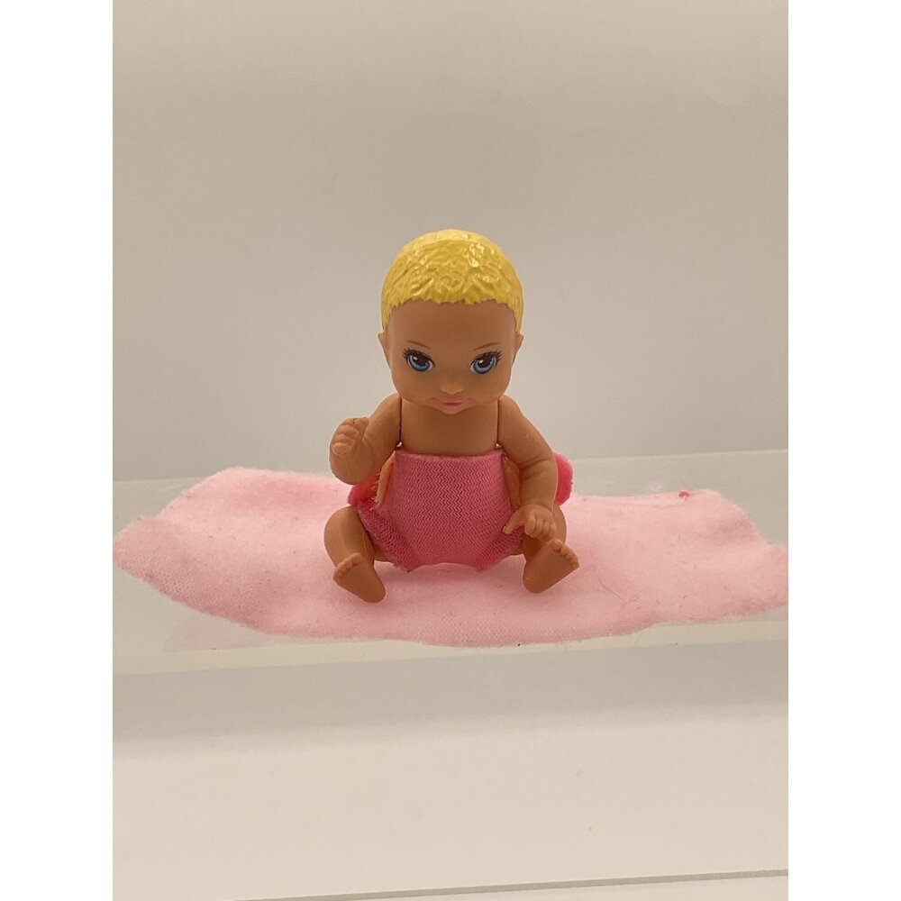 Barbie Baby Doll With Blond Hair & Pink Diaper